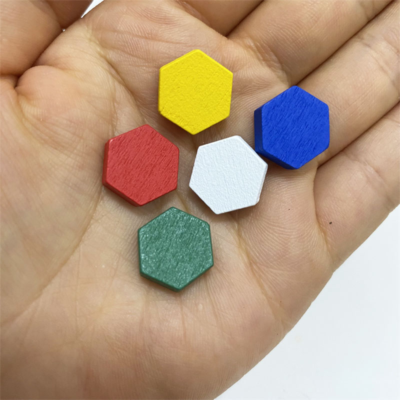 Board Game Hegemony - 50 Stück sechseckige Prisma-Spielmarkierungen aus Holz,