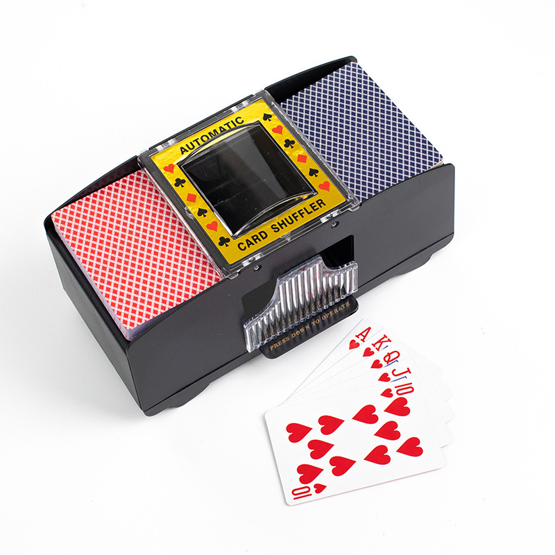 Board Game Hotel - Automatische Kartenmischermaschine, 1/2 Decks, elektrischer Pokerkartenmischer,