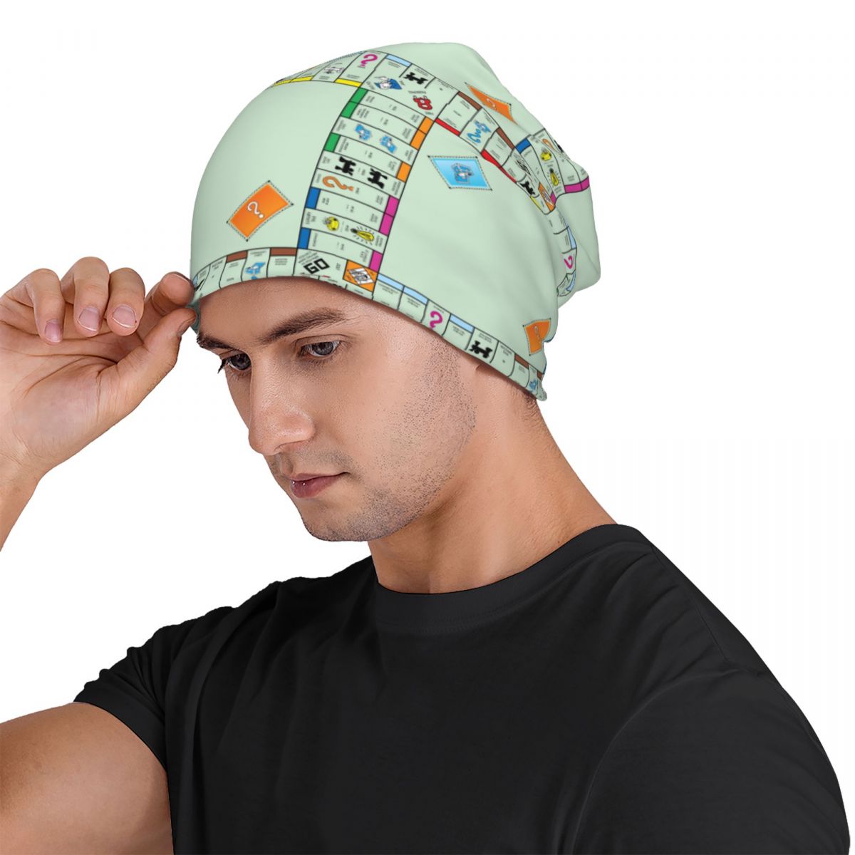 Board Game Monopoli - Brettspiel-Motiv – Monopoly Unisex Erwachsenen-Beanies, Strickmützen,
