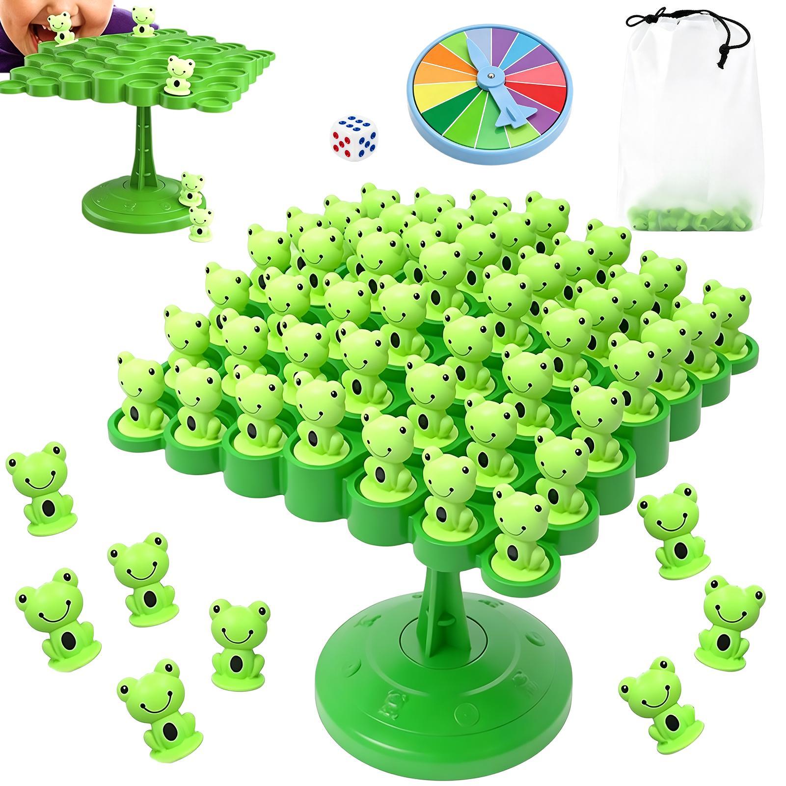 Board Game Quarto - Kinder Frosch-Balance-Baum Brettspiel, 2-Spieler Eltern-Kind Interaktives