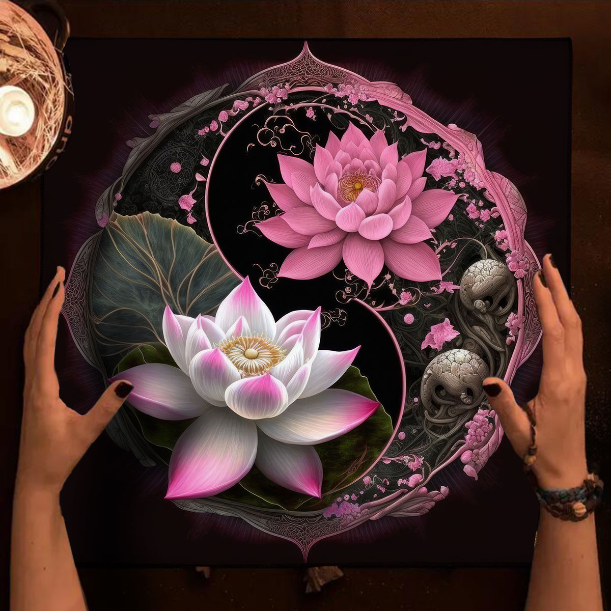 Board Game Hotel - Rosa Lotus Tuch Tisch Tarot Altar