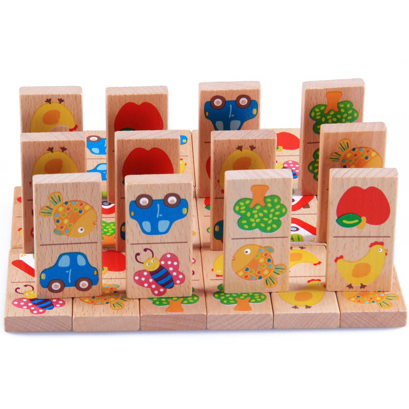 Board Game Monopoli - 28 stücke Baby Holz Domino Block