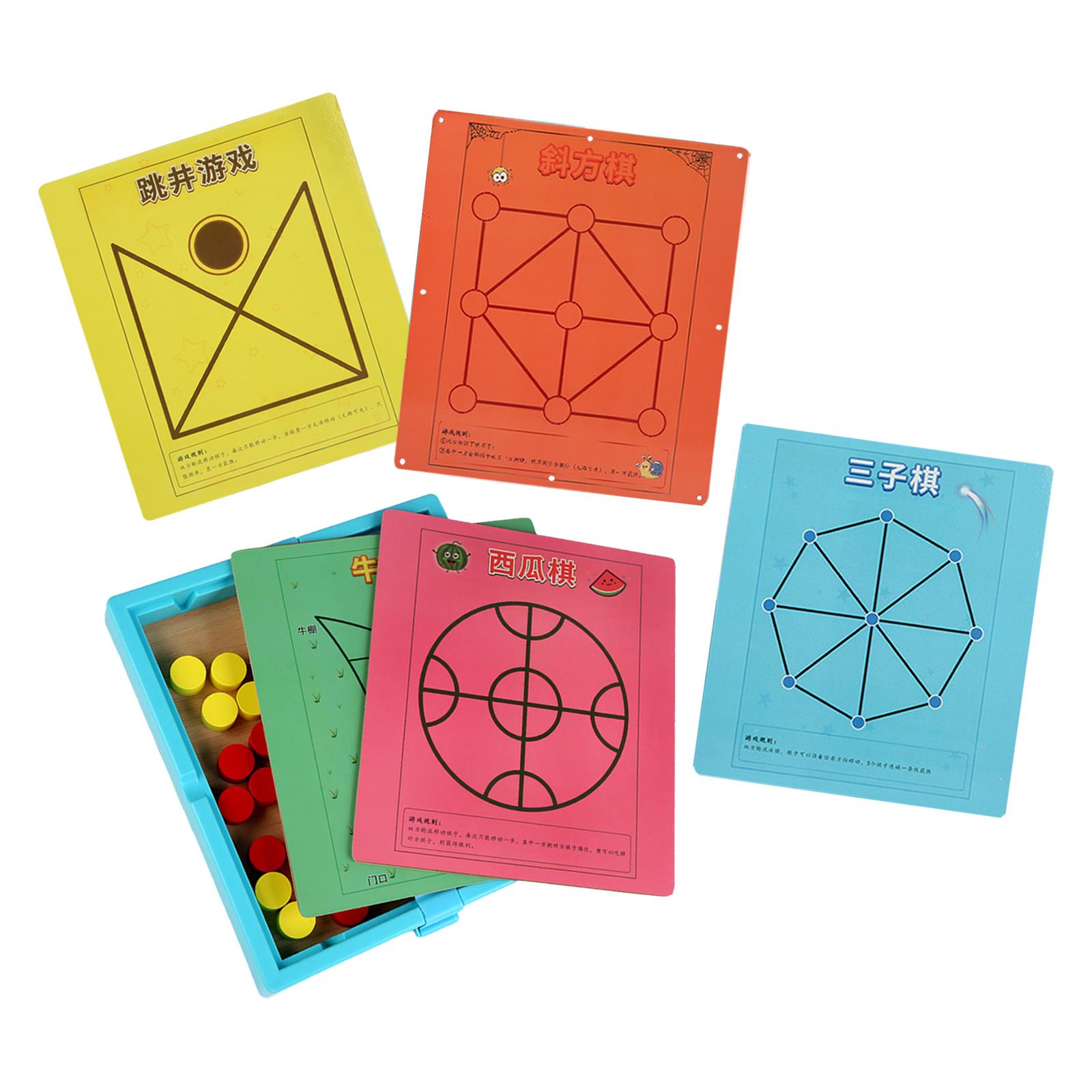 Board Game For 5 Players - Tragbares 5-in-1-Brettspiel, Lehrmittel, Entwicklungsspielzeug, Lernaktivitäten für