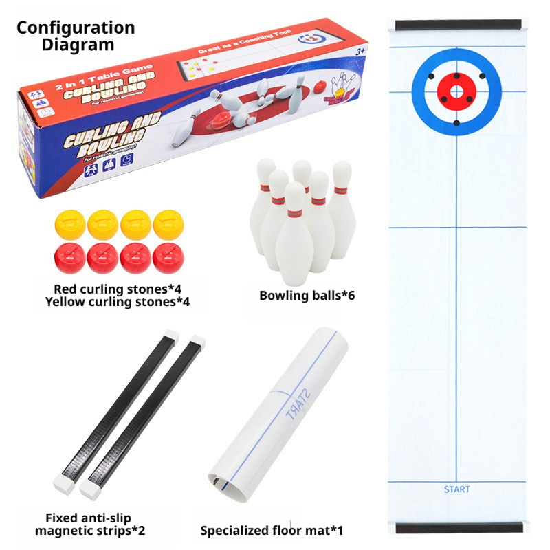 Board Game Live - Neues Mini-Curling- und Bowling-Tischspiel, interaktives Indoor-Brettspiel