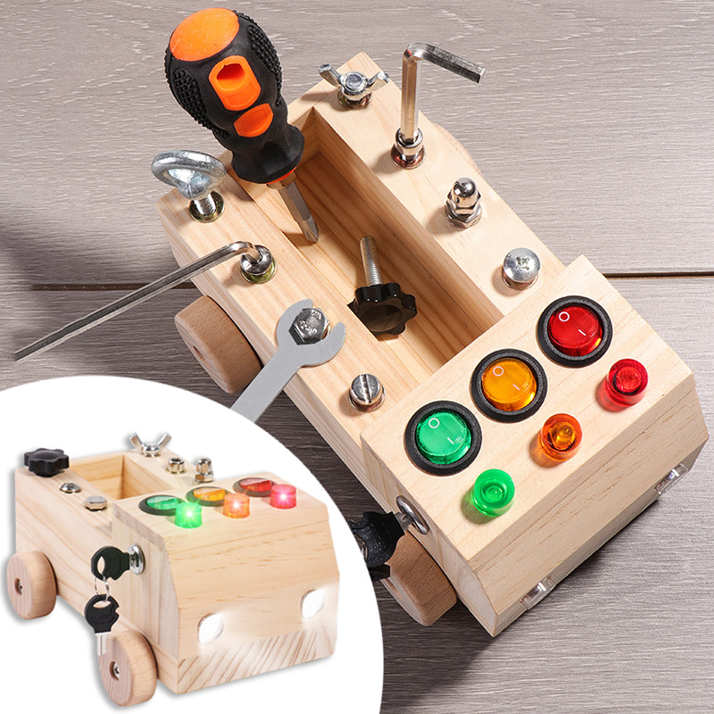 Board Game Box - Holz Montessori Beschäftigt Bord Sensorischen Spielzeug