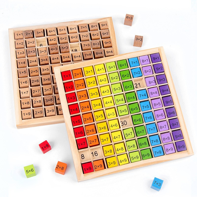 Board Game Quarto - Montessori Kinder Lernspielzeug Holz Multiplikation Brettspiel