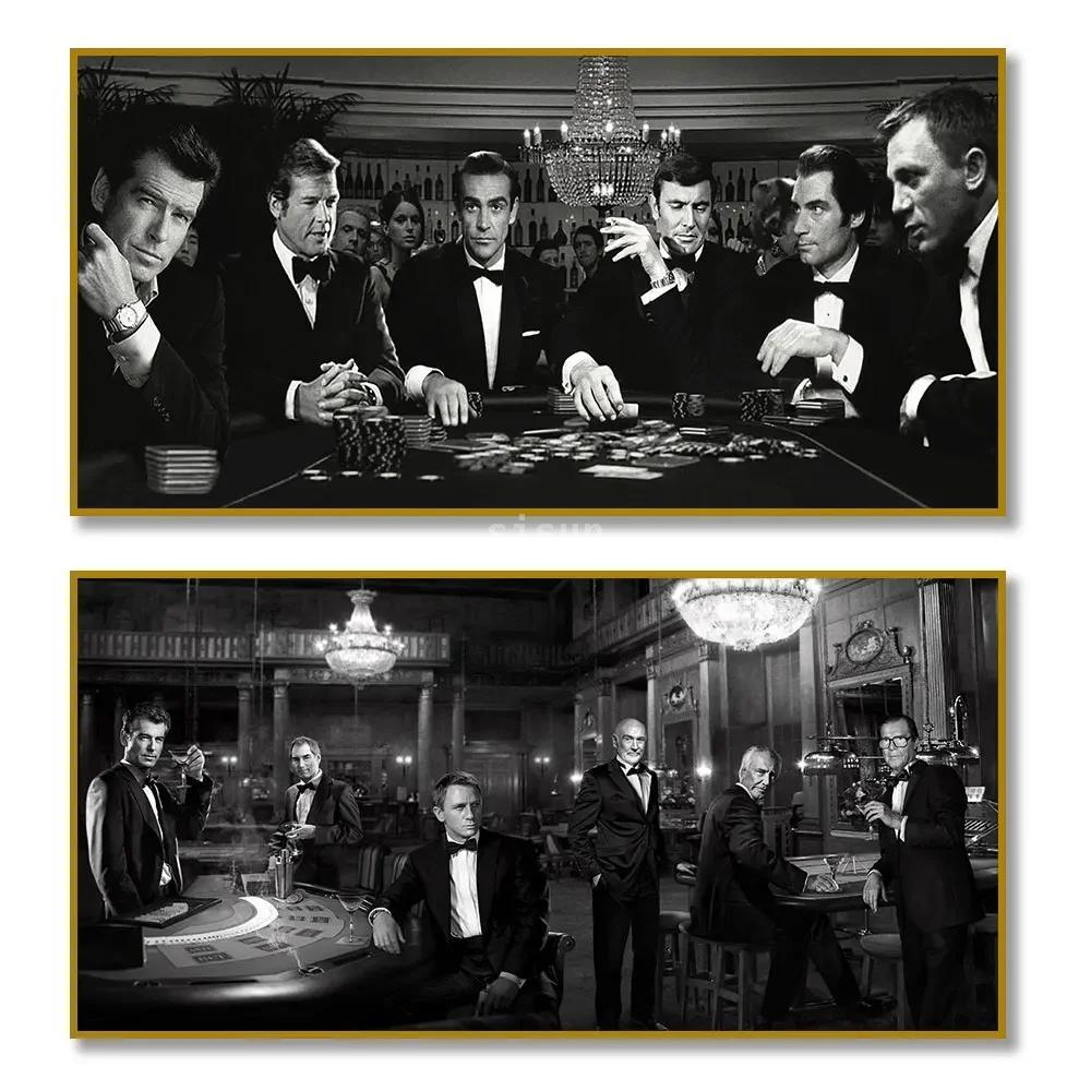 Board Game Hotel - Spion Film klassische Poker Leinwand Kunst