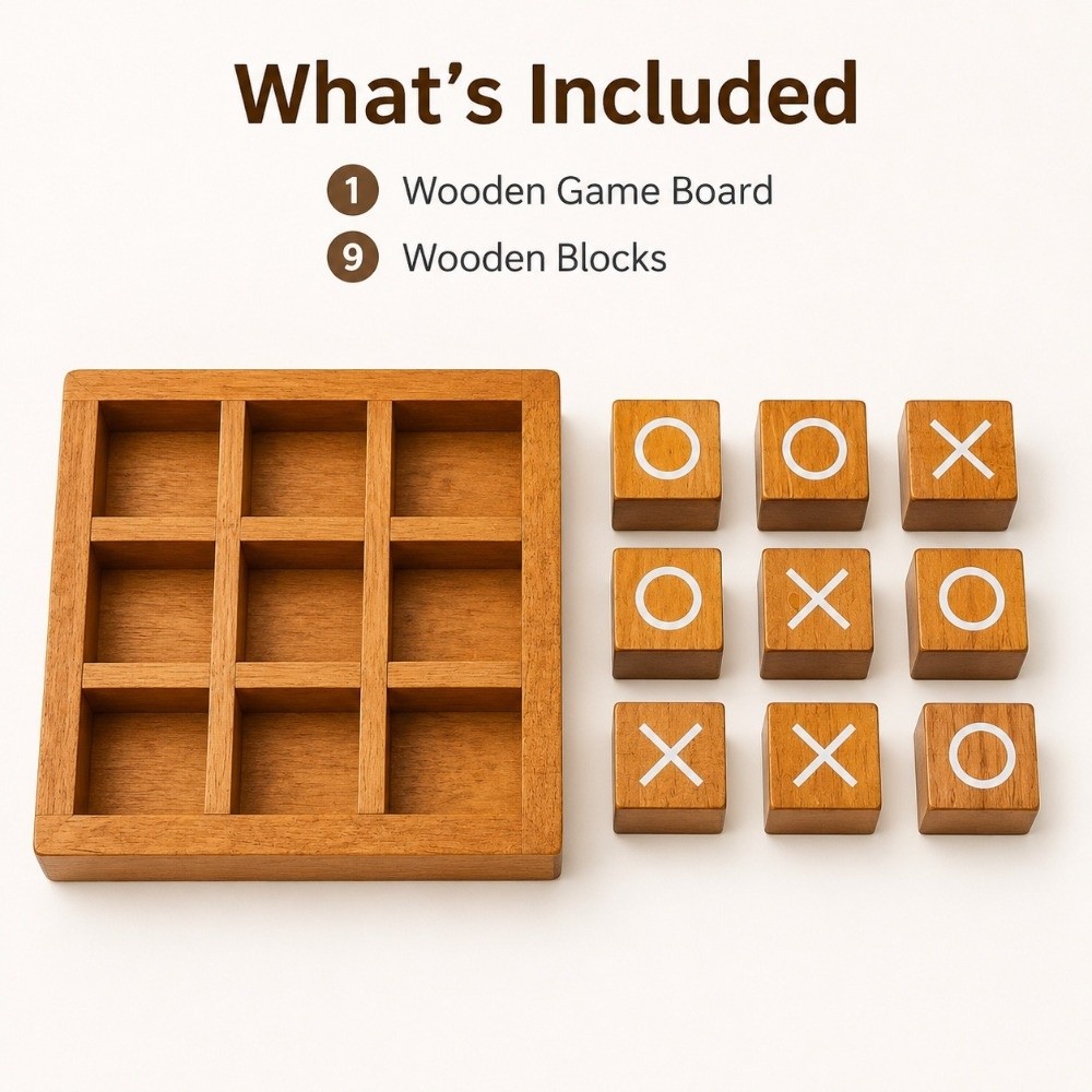 Tragbares Holz-Tic-Tac-Toe, ha – Board Game For 5 Players Bewertung und Preis