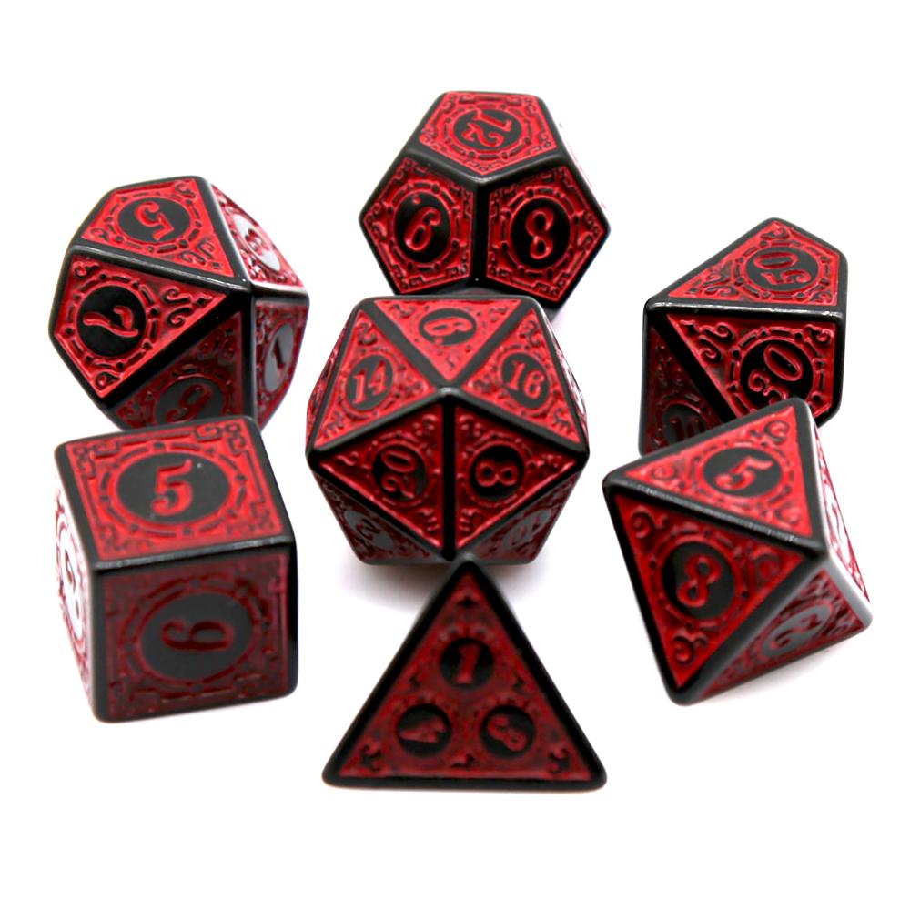7-teiliges schwarz-rotes Polye – Board Game Live Bewertung und Preis